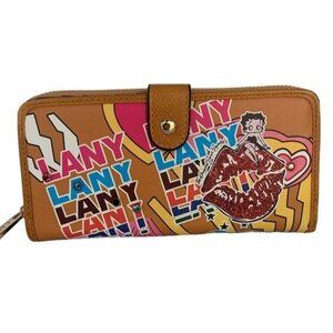 Betty Boop Lips Paris Colorful Faux Leather Multi Wallet Wristlet Clutch